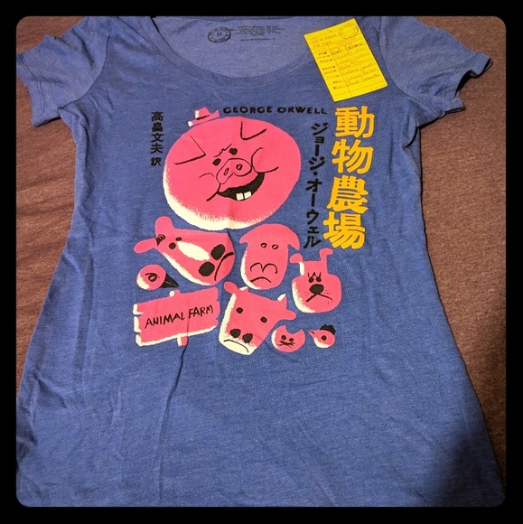 out of print clothing Tops - George Orwell Animal Farm scoop neck t-shirt